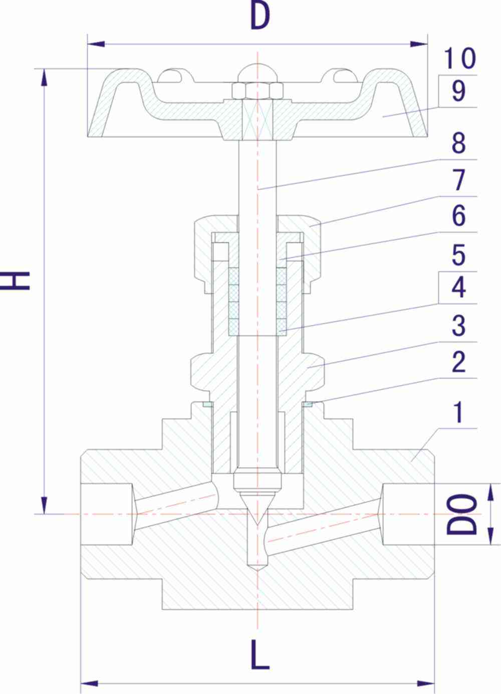承插焊針型閥結(jié)構(gòu)圖