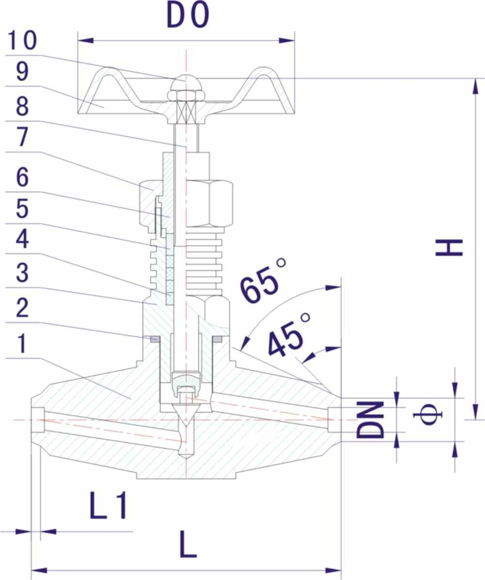 焊接針型閥結構圖