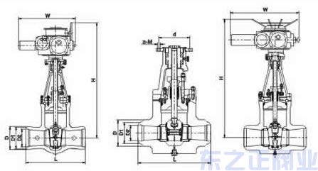 高溫高壓電動(dòng)電站閘閥結(jié)構(gòu)圖