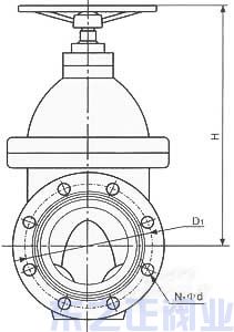 彈性座封閘閥外形圖