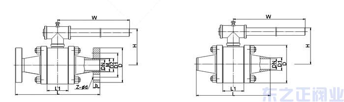 高壓球閥結構尺寸圖