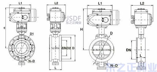 電動三偏心蝶閥結構圖