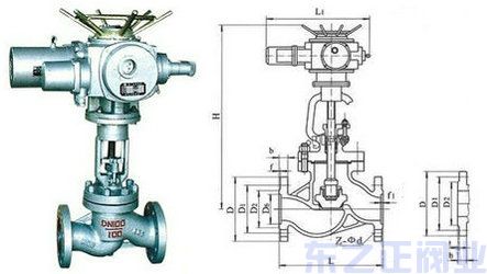 電動法蘭截止閥結構圖