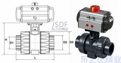 氣動UPVC球閥結構圖