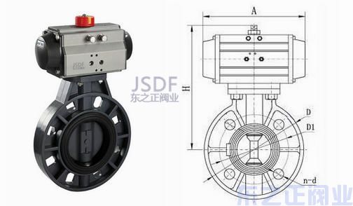氣動UPVC蝶閥結(jié)構(gòu)圖