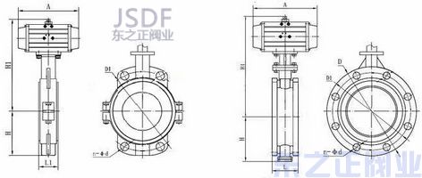 氣動襯氟蝶閥結構圖
