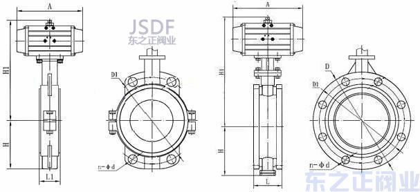 氣動軟密封蝶閥結構圖