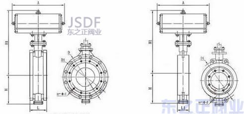 氣動三偏心蝶閥結(jié)構(gòu)圖