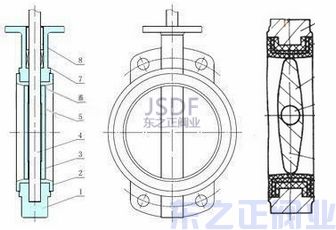 氣動中線蝶閥結(jié)構(gòu)圖