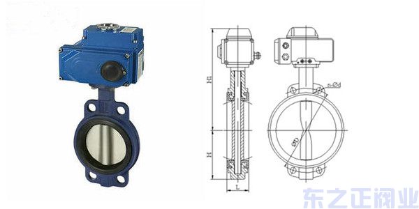 脫硫專用電動蝶閥結構圖